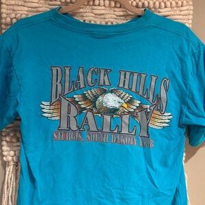 Vintage 1998 Blue Black Hills Rally Tee